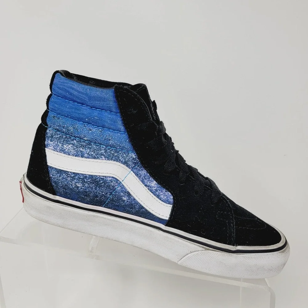 VANS High Top Shoes Women's Sz 5.5 M Sk8m Shark week Hi X Black Blue Sneakers
